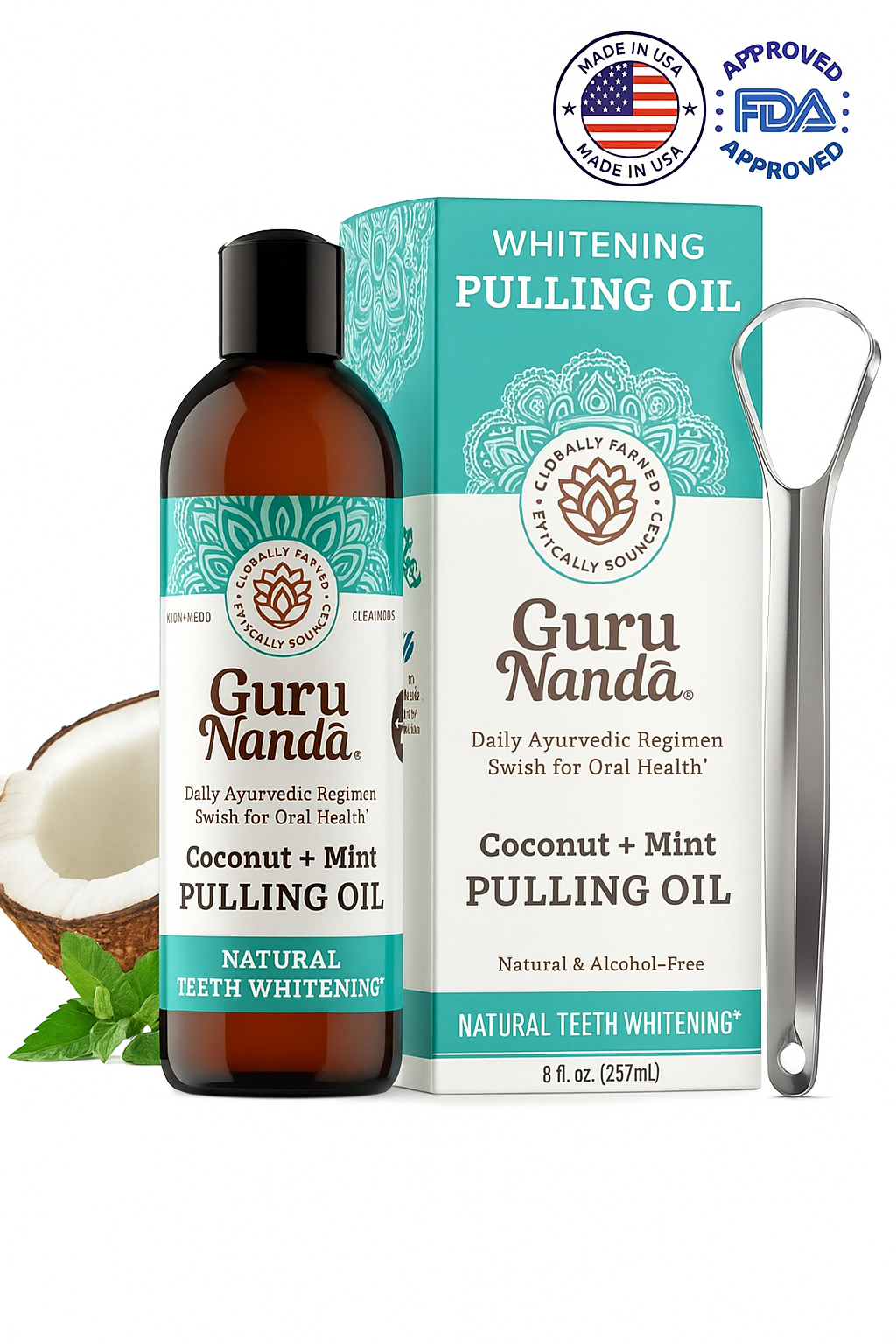 Enjuague Bucal Natural Gurunanda Pulling Oil – Coco + Menta